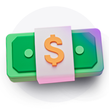3D icon of a cash stack